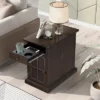 Classic Vintage End Table With USB Ports And A Multipurpose Drawer With Cup Holders - ModernLuxe -Homcom Furniture Shop GUEST 007005a5 1c68 4728 83ce 69b9ba2d7ef8