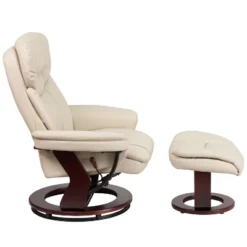 Emma And Oliver Multi-Position Recliner & Curved Ottoman With Swivel Wood Base -Homcom Furniture Shop GUEST 01326825 ab0b 4f1e b2ad 2760182ce121