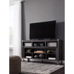 Todoe Fireplace TV Stand For TVs Up To 70" Dark Gray - Signature Design By Ashley