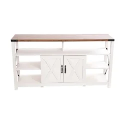 Emma And Oliver Modern Rustic Farmhouse Media Console Cabinet With Spacious Open And Closed Storage -Homcom Furniture Shop GUEST 01f3e0d3 ed85 42a6 bb5b ec6aca9c6ed5