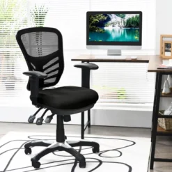 Costway Mesh Office Chair 3-Paddle Computer Desk Chair W/ Adjustable Seat