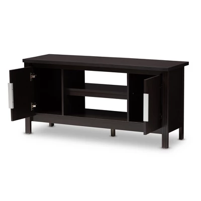 Marley Modern And Contemporary Finished TV Stand For TVs Up To 47" Dark Brown - Baxton Studio 3 Marley Modern And Contemporary Finished TV Stand For TVs Up To 47" Dark Brown - Baxton Studio