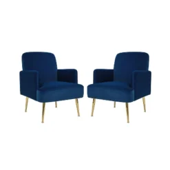 Set Of 2 Rosa Transitional Comfy Living Room Armchair With Metal Legs | ARTFUL LIVING DESIGN -Homcom Furniture Shop GUEST 03175e2b b2c2 4d91 a8d1 4a605ed4272b