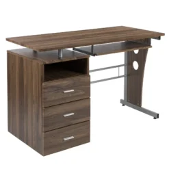 Emma And Oliver Desk With Three Drawer Single Pedestal And Pull-Out Keyboard Tray -Homcom Furniture Shop GUEST 04395ed0 e8a5 469f 8b0e 13d1915db3ae