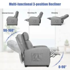 Recliner Massage Chair, Ergonomic Adjustable Single Sofa With Padded Seat Grey -Homcom Furniture Shop GUEST 05236af2 2448 4ced bc43 957a75b064fc