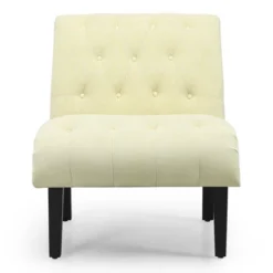 Costway Armless Accent Chair Upholstered Tufted Lounge Chair Wood Leg -Homcom Furniture Shop GUEST 07d591ec 2967 41c2 a14b ac13a7c4408b