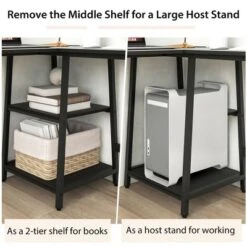 Costway L Shaped Corner Computer Desk Study Table W/Storage Shelves Black/Rustic Brown 18 Costway L Shaped Corner Computer Desk Study Table W/Storage Shelves Black/Rustic Brown -Homcom Furniture Shop GUEST 081b81c4 f6cb 4df9 a9f3 a7b6cb454935