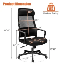 Costway Adjustable Mesh Office Task Chair Heating Lumbar Support Headrest GreyBlack -Homcom Furniture Shop GUEST 085d7919 1358 474f a0bc 8b565ba0cd07