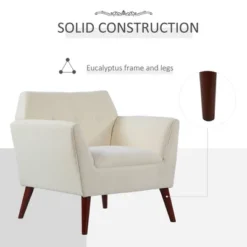 HOMCOM Traditional Living Room Chair, Armchair With Button Tufted Polygonal Straight Back, Single Sofa With Thick Padding 14 HOMCOM Traditional Living Room Chair, Armchair With Button Tufted Polygonal Straight Back, Single Sofa With Thick Padding -Homcom Furniture Shop GUEST 0889ab60 4219 4c05 af68 2407ad7d872a