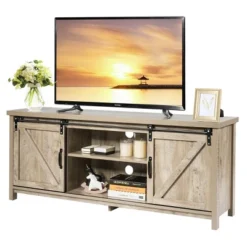 Costway TV Stand Media Center Console Cabinet Sliding Barn Door For TV's 60'' -Homcom Furniture Shop GUEST 0892119b fb15 4fd9 a28d 8e1e839e9c82