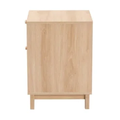 Elsbeth Wood And Natural Rattan 1 Drawer End Table Light Brown/Natural Brown - Baxton Studio -Homcom Furniture Shop GUEST 08c968f3 3ab9 4528 a341 5d55e6ef345f