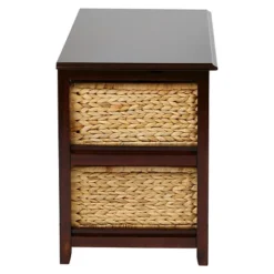 20.5" Seabrook TwoTier Storage Unit With Espresso And Natural Baskets - OSP Home Furnishings -Homcom Furniture Shop GUEST 09a0e20b 1185 4c42 8911 3a9bd08c7f90