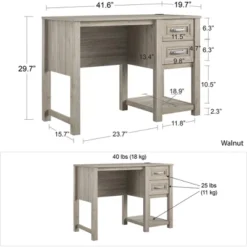 Little Seeds Sierra Ridge Levi Single Pedestal Kids’ Desk, Light Walnut 14 Little Seeds Sierra Ridge Levi Single Pedestal Kids’ Desk, Light Walnut -Homcom Furniture Shop GUEST 09b56d78 3954 45b9 b320 7c368dcf98a4