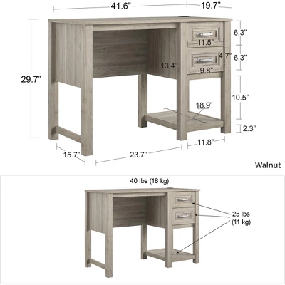 Little Seeds Sierra Ridge Levi Single Pedestal Kids’ Desk, Light Walnut 8 Little Seeds Sierra Ridge Levi Single Pedestal Kids’ Desk, Light Walnut - Image 6
