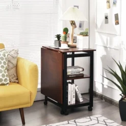 Costway Rolling Computer Desk Folding Writing Office Desk W/ Storage Shelves -Homcom Furniture Shop GUEST 09b593e3 4ef0 48c4 b6e4 8b9e19dd2ba9