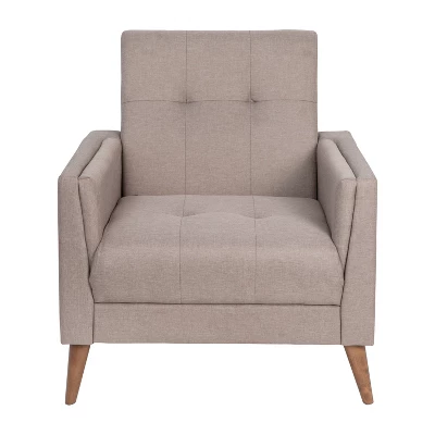Emma And Oliver Upholstered Mid-Century Modern Arm Chair With Tufted Seat And Back, Pocket Spring Support And Wooden Legs 10 Emma And Oliver Upholstered Mid-Century Modern Arm Chair With Tufted Seat And Back, Pocket Spring Support And Wooden Legs - Image 8