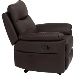 Elm Lane Newport Dark Brown Faux Leather Recliner Chair Modern Armchair Comfortable Push Manual Reclining Footrest For Bedroom Living Room Reading -Homcom Furniture Shop GUEST 0a509488 b9c5 454d bf32 7274fffa3936