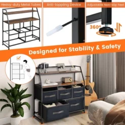 Costway 5-Drawer Storage Dresser Organizer Unit With Fabric Bin For Living Room Bedroom -Homcom Furniture Shop GUEST 0a6c3183 32cf 4a31 93f7 330ffad9b2f5