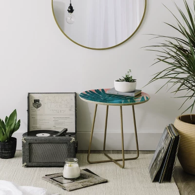 Emanuela Carratoni Palms Side Table With Gold Aston Legs - Deny Designs 3 Emanuela Carratoni Palms Side Table With Gold Aston Legs - Deny Designs