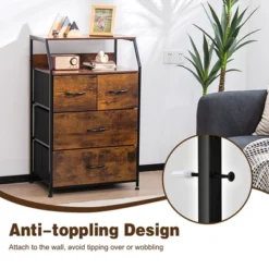 Costway 4 Drawer Dresser Tall Wide Storage Organizer Unit W/ Wooden Top Fabric Bins 15 Costway 4 Drawer Dresser Tall Wide Storage Organizer Unit W/ Wooden Top Fabric Bins -Homcom Furniture Shop GUEST 0b86f2a6 a92f 45f3 a3a4 5ddf09aa9e95