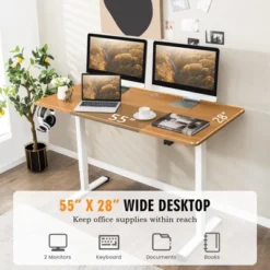 Costway Electric Height Adjustable Standing Desk, Sit To Stand Computer Workstation Home Office Desk -Homcom Furniture Shop GUEST 0cfa67a7 594e 4b2b b52e 26996392400a