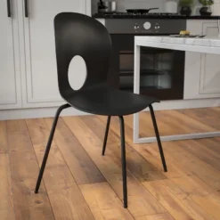 Emma And Oliver Multipurpose Designer Plastic Cafe Stack Chair