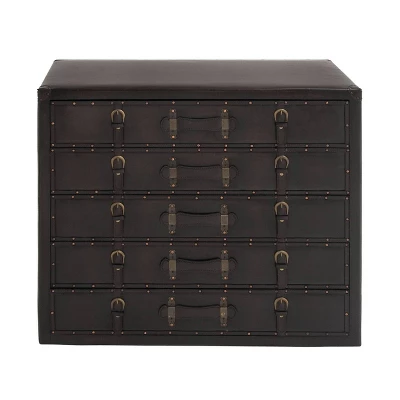 Vinyl 5 Drawer Buffet Dark Espresso - Olivia & May 5 Vinyl 5 Drawer Buffet Dark Espresso - Olivia & May - Image 3