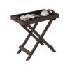 Hastings Home Folding Side Table With Removable Tray Top - Brown -Homcom Furniture Shop GUEST 107cf486 be7c 4e29 aa1a ef5f8efbe574