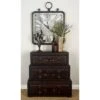 Traditional Faux Leather And Wood Chest Brown - Olivia & May