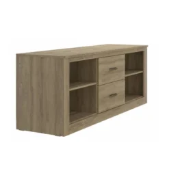 Wooden 2 Drawers And 4 Open Compartments TV Stand For TVs Up To 59" Brown - The Urban Port
