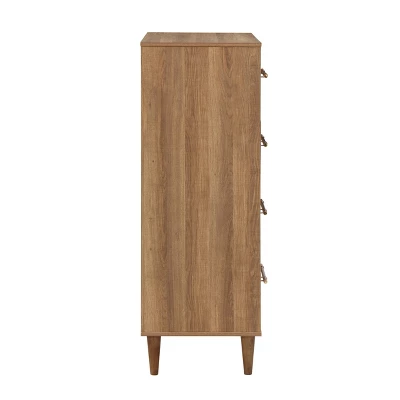 Esigne Mid-Century 4 Drawer Chest Light Oak - HOMES: Inside + Out 7 Esigne Mid-Century 4 Drawer Chest Light Oak - HOMES: Inside + Out - Image 5