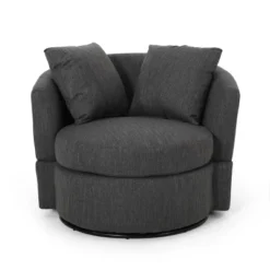 Smyrna Contemporary Upholstered Swivel Club Chair - Christopher Knight Home -Homcom Furniture Shop GUEST 13986a27 8f7e 4027 a7f7 796a888e7d1f