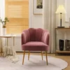 Modern Shell Shape Armchair Accent Chair With Gold Legs-ModernLuxe -Homcom Furniture Shop GUEST 14564269 af92 4e96 8831 88f3a8e22fdb