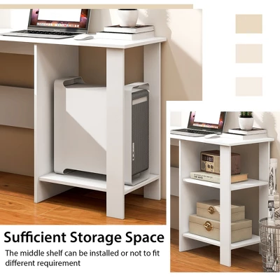 Costway L-shaped Corner Computer Desk Home Office Writing Workstation With Storage Shelves 8 Costway L-shaped Corner Computer Desk Home Office Writing Workstation With Storage Shelves - Image 6