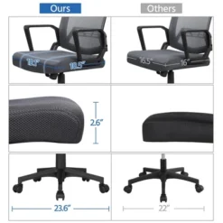 Yaheetech Adjustable Mid-Back Office Chair Computer Chair With Wheels -Homcom Furniture Shop GUEST 153589e5 0249 4df5 92e5 5f6d101476ff