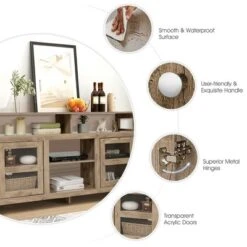 Costway 58'' TV Stand Entertainment Console Center W/ 2 Cabinets Up To 65'' GreyBlackWalnut -Homcom Furniture Shop GUEST 159ab1da 586b 45c8 a059 0bb13b6ee086