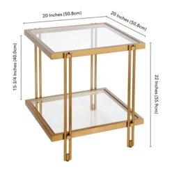 22" Modern Metal Side Table In Gold - Henn&Hart -Homcom Furniture Shop GUEST 16745290 6be0 4782 8de6 c1ac2ef1c63f