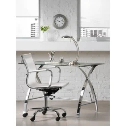 Studio 55D Lealand White And Chrome Low Back Desk Chair 15 Studio 55D Lealand White And Chrome Low Back Desk Chair -Homcom Furniture Shop GUEST 16b90d90 4772 4b2f bf84 8c315ac649e5