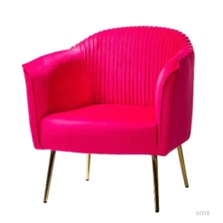 Velvet Barrel Chair With Goden Base Contemporary And Classic Velvet Accent Chair For Living Room | Karat Home -Homcom Furniture Shop GUEST 16defd07 4807 4575 869c 33f5e51aba20
