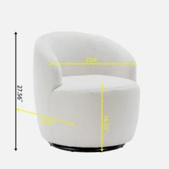 Bella Swivel Barrel Chair,2 Size Soft Touch Upholstered White Teddy Swivel Chair, Armrest 360° Swivel Nursery Chair-Maison Boucle 16 Bella Swivel Barrel Chair,2 Size Soft Touch Upholstered White Teddy Swivel Chair, Armrest 360° Swivel Nursery Chair-Maison Boucle -Homcom Furniture Shop GUEST 176e9812 24aa 4d65 83ef 269d2e1306de
