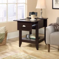 Sauder Shoal Creek Smart Center Side Table Jamocha Wood Finish -Homcom Furniture Shop GUEST 17e04830 e7c4 4245 96a5 e205b35002e5