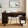 DuPonte Modern Double Sided Pedestal Executive Desk Dark Walnut - Saracina Home -Homcom Furniture Shop GUEST 1871630c f047 4b8e b465 889d4c1ca0e0