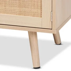 Sebille Wood With Natural Rattan 2 Door TV Stand For TVs Up To 45" Light Brown - Baxton Studio -Homcom Furniture Shop GUEST 18d1b6a0 a8ec 41ec 93e2 e15187fe8c60