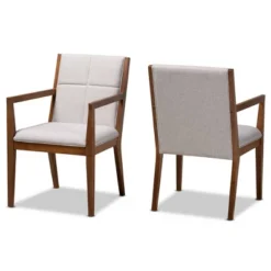 Set Of 2 Theresa Fabric Upholstered Wood Living Room Accent Chair - Baxton Studio -Homcom Furniture Shop GUEST 191561ac a13b 4ffb bab8 4b16f648c21f