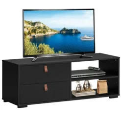 Costway TV Stand Entertainment Media Center Console For TV's Up To 55'' Walnut/Black -Homcom Furniture Shop GUEST 19357817 980f 4a77 80fe 59c9adc77d30