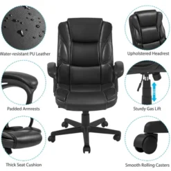 Yaheetech PU Leather Height Adjustable Office Chair With High Back,Black 9 Yaheetech PU Leather Height Adjustable Office Chair With High Back,Black -Homcom Furniture Shop GUEST 19a3bdf2 81fc 4443 8a5f 170b653057b6