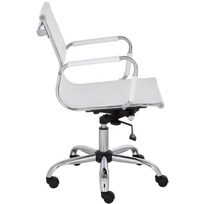 Studio 55D Lealand White And Chrome Low Back Desk Chair 5 Studio 55D Lealand White And Chrome Low Back Desk Chair - Image 3