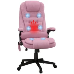 HOMCOM 6 Point Vibrating Massage Office Chair With Heat, Linen High Back Executive Office Chair With Reclining Backrest, Armrests -Homcom Furniture Shop GUEST 1a6a8c85 b3f9 4d75 98d9 3ee63bb7d337