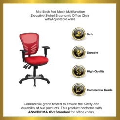 Emma And Oliver Mid-Back Mesh Triple Paddle Swivel Ergonomic Office Chair With Adjustable Arms -Homcom Furniture Shop GUEST 1b9565b3 853e 4f19 bf49 0fcb3404548d