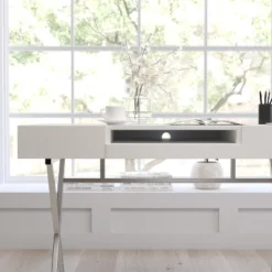 Merrick Lane Computer Desk Contemporary Granite White Writing Desk With Metal Crisscross Frame, Keyboard Tray And 2 Box Drawers 16 Merrick Lane Computer Desk Contemporary Granite White Writing Desk With Metal Crisscross Frame, Keyboard Tray And 2 Box Drawers -Homcom Furniture Shop GUEST 1ce3d5ab 8f55 45c5 bd5e b98a8340b770